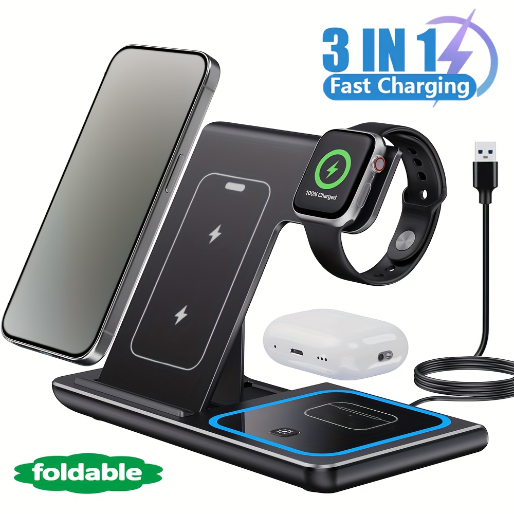 Wireless Charger Watch - 3-в-1 складное беспроводное зарядное устройство, станция