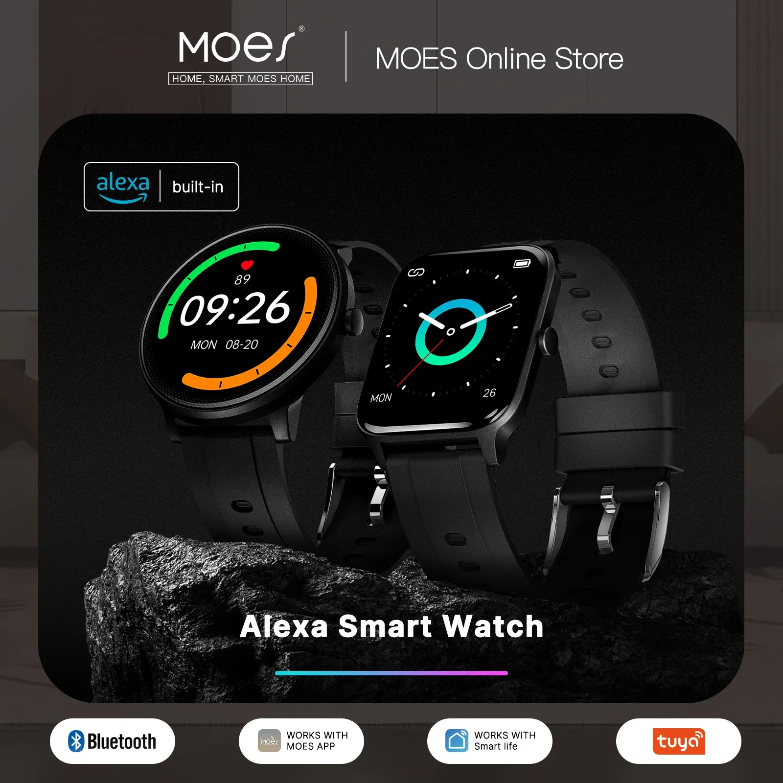 Смарт-часы MOES Alexa с пульсо – обзор и цена Smartwatch Touch