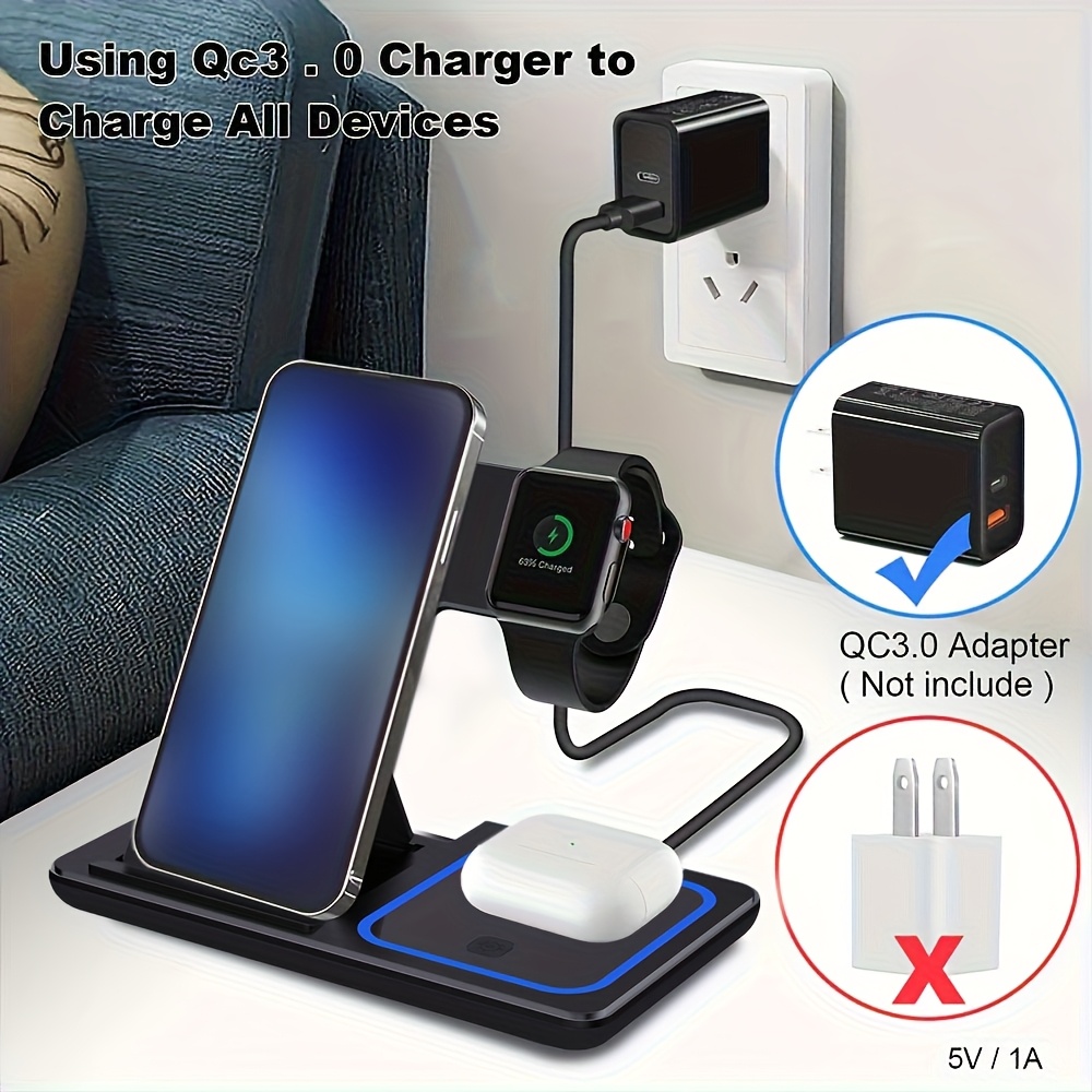 3-в-1 складное беспроводное за – обзор и цена Wireless Charger Watch